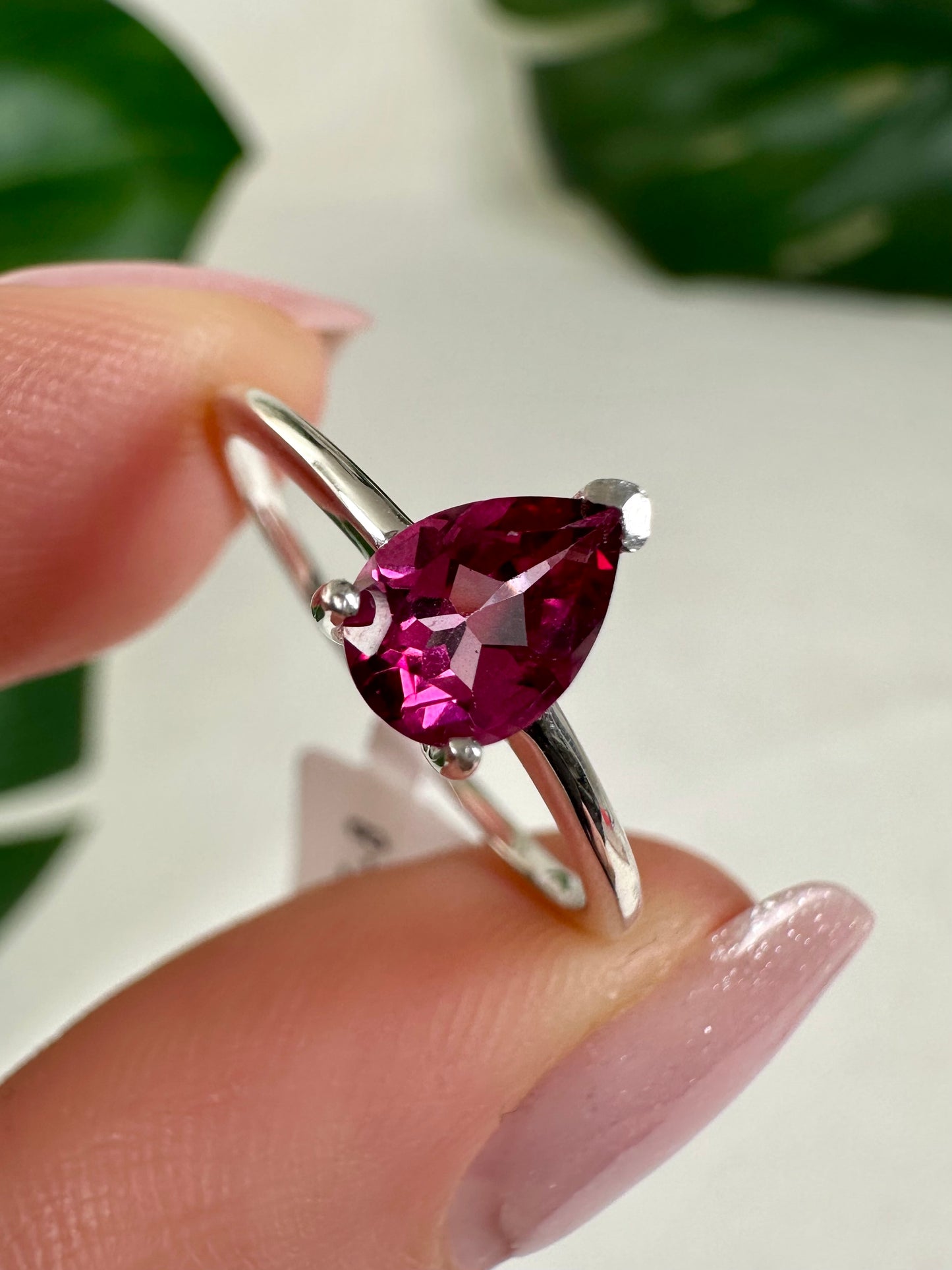 Pink Topas Ring in 925 Silber - Größe 57