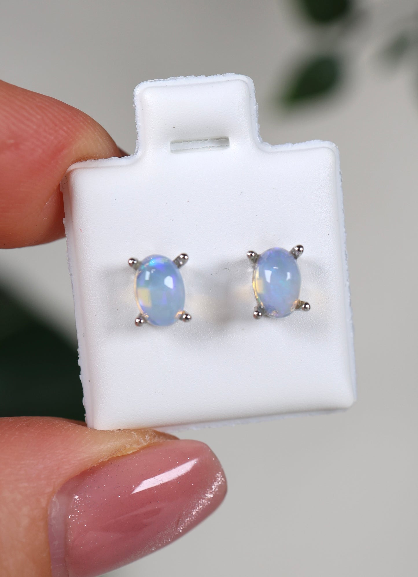 Helle Opal Ohrstecker 925 Silber - Auswahl