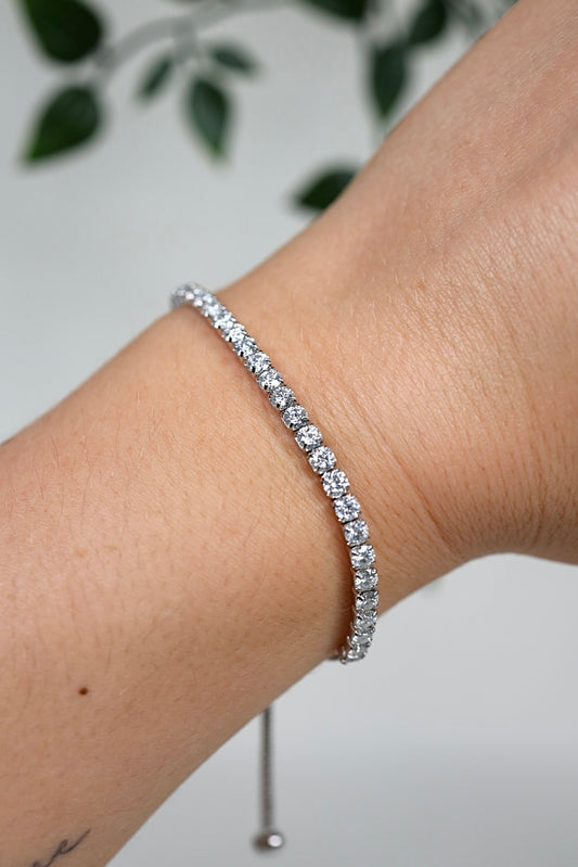 Nova Moissanit Armband 3mm Silber