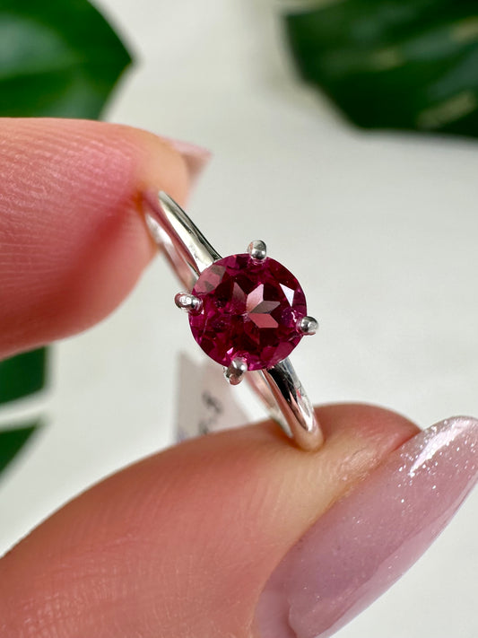 Pink Topas Ring in 925 Silber - Größe 49