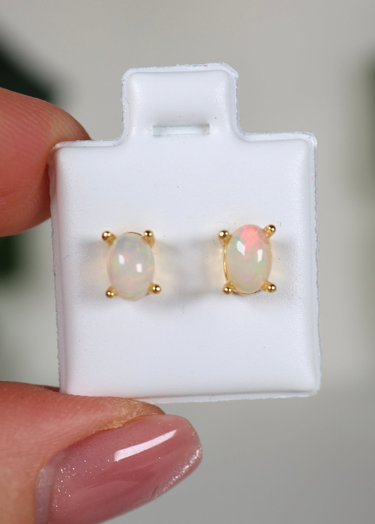 Helle Opal Ohrstecker Vergoldet - Auswahl