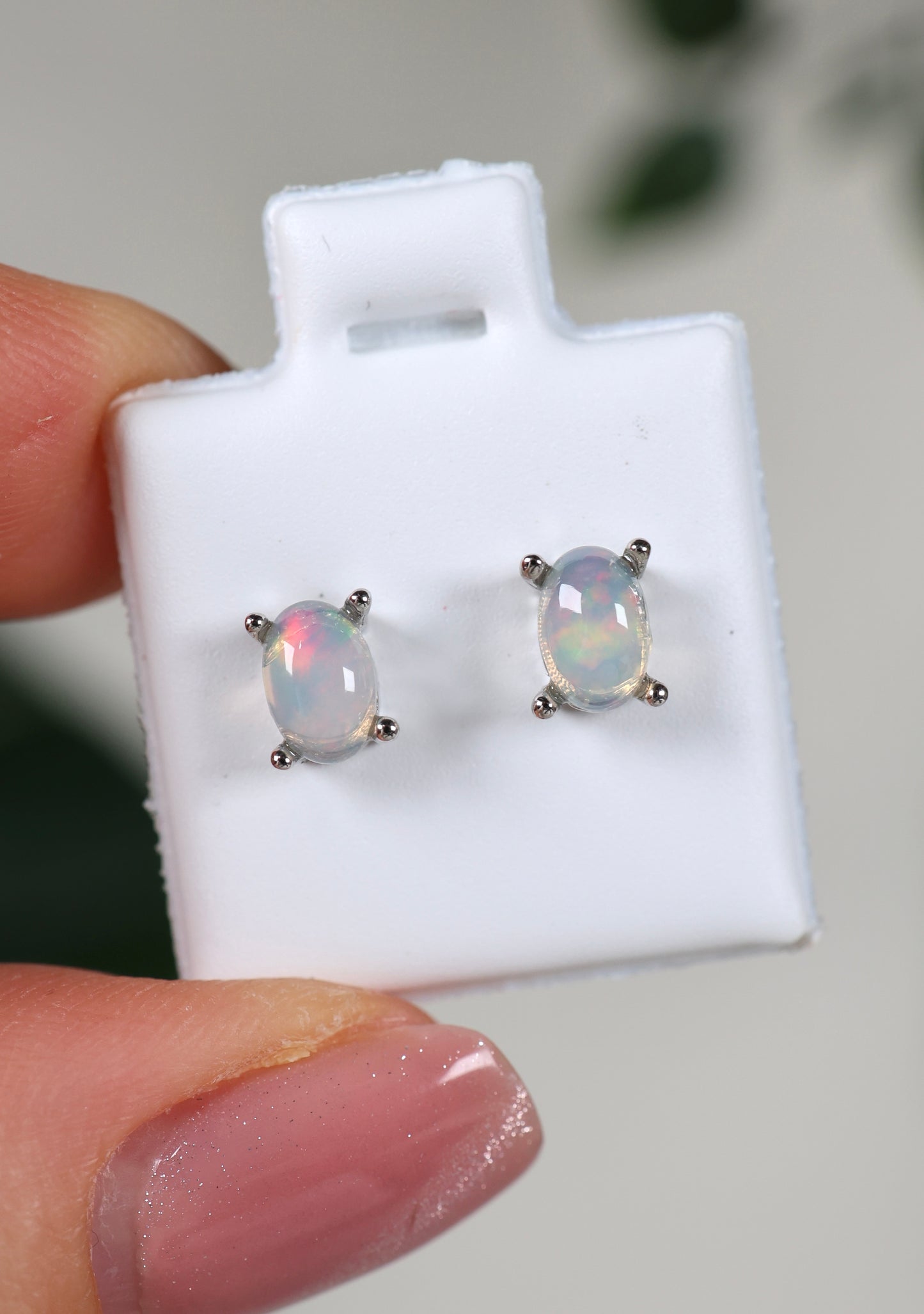Helle Opal Ohrstecker 925 Silber - Auswahl