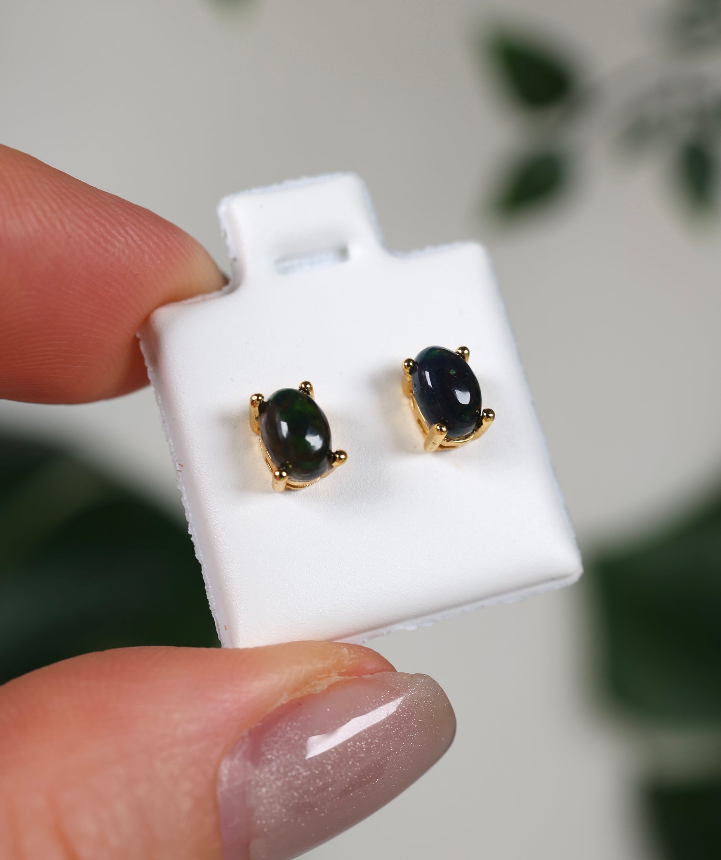 Opal Ohrstecker 925 Silber Vergoldet Nr.33D3