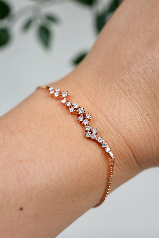 Lyra Moissanit Armband Rose Gold