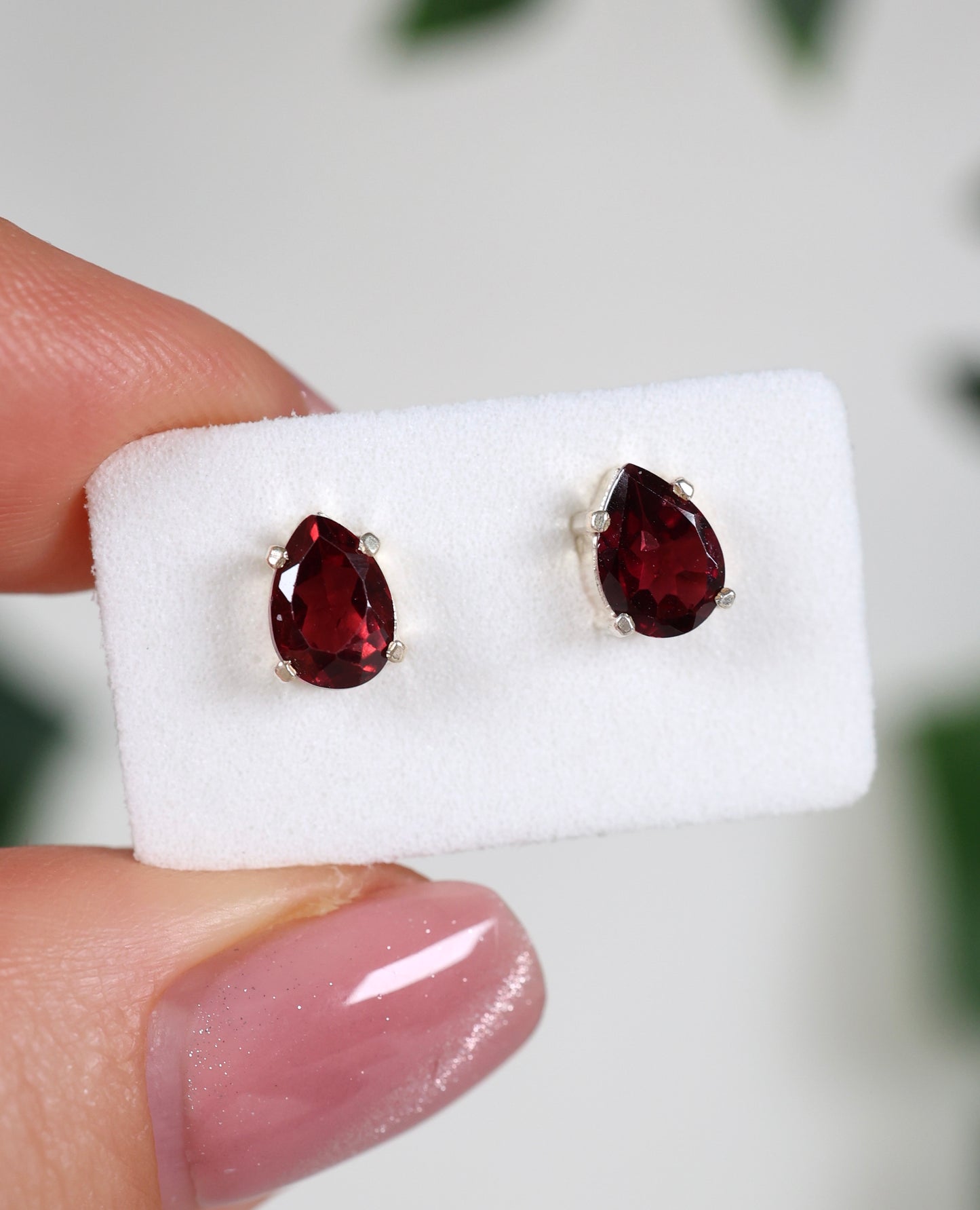 Granat Ohrstecker 925 Silber Nr.50GO