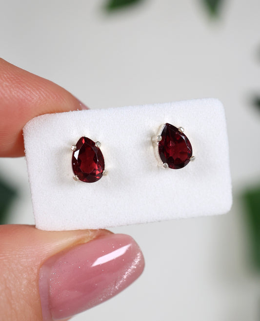 Granat Ohrstecker 925 Silber Nr.50GO