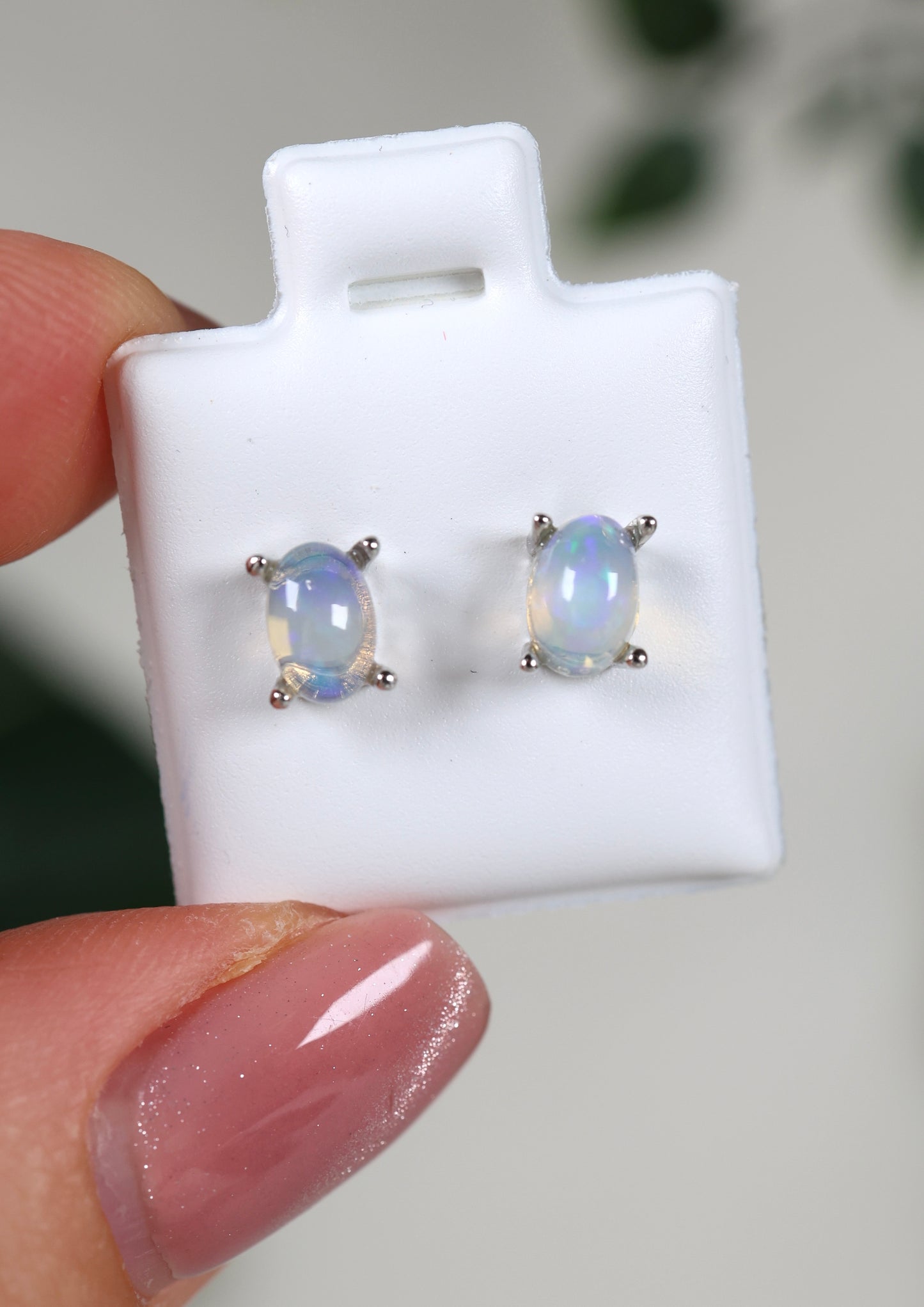 Helle Opal Ohrstecker 925 Silber - Auswahl