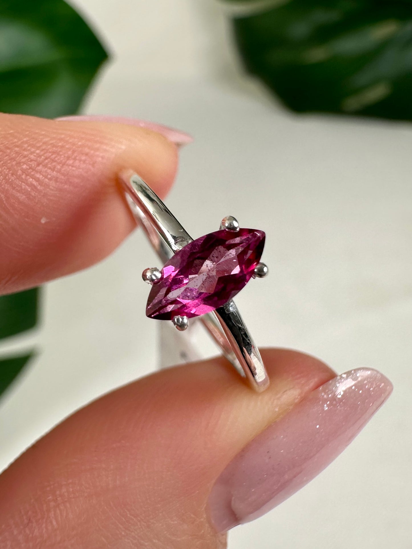 Pink Topas Ring in 925 Silber - Größe 54