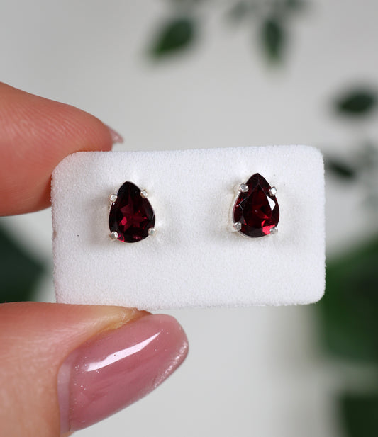 Granat Ohrstecker 925 Silber Nr.63G3