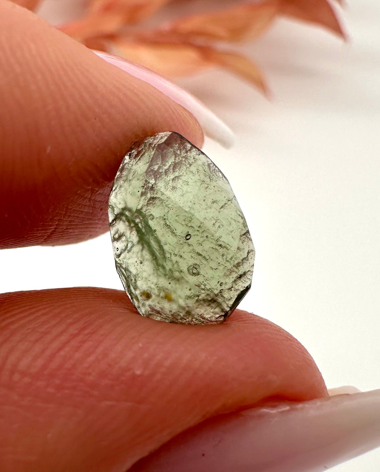 Moldavite half faceted No. 49MO