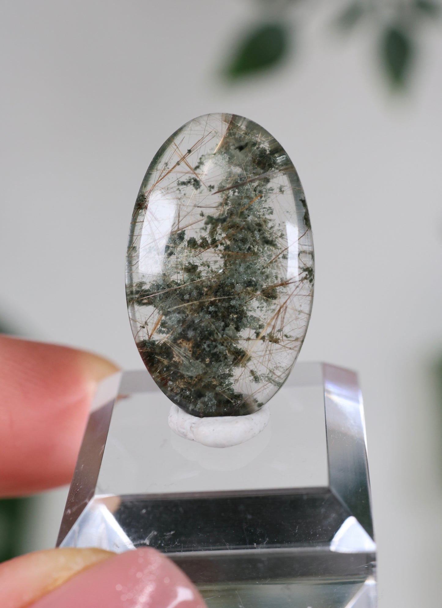 Himalaya Quarz x Chlorit x Rutil Cabochon - Auswahl