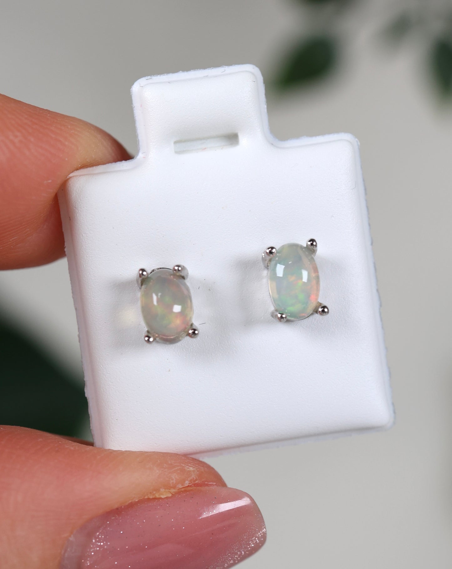 Helle Opal Ohrstecker 925 Silber - Auswahl