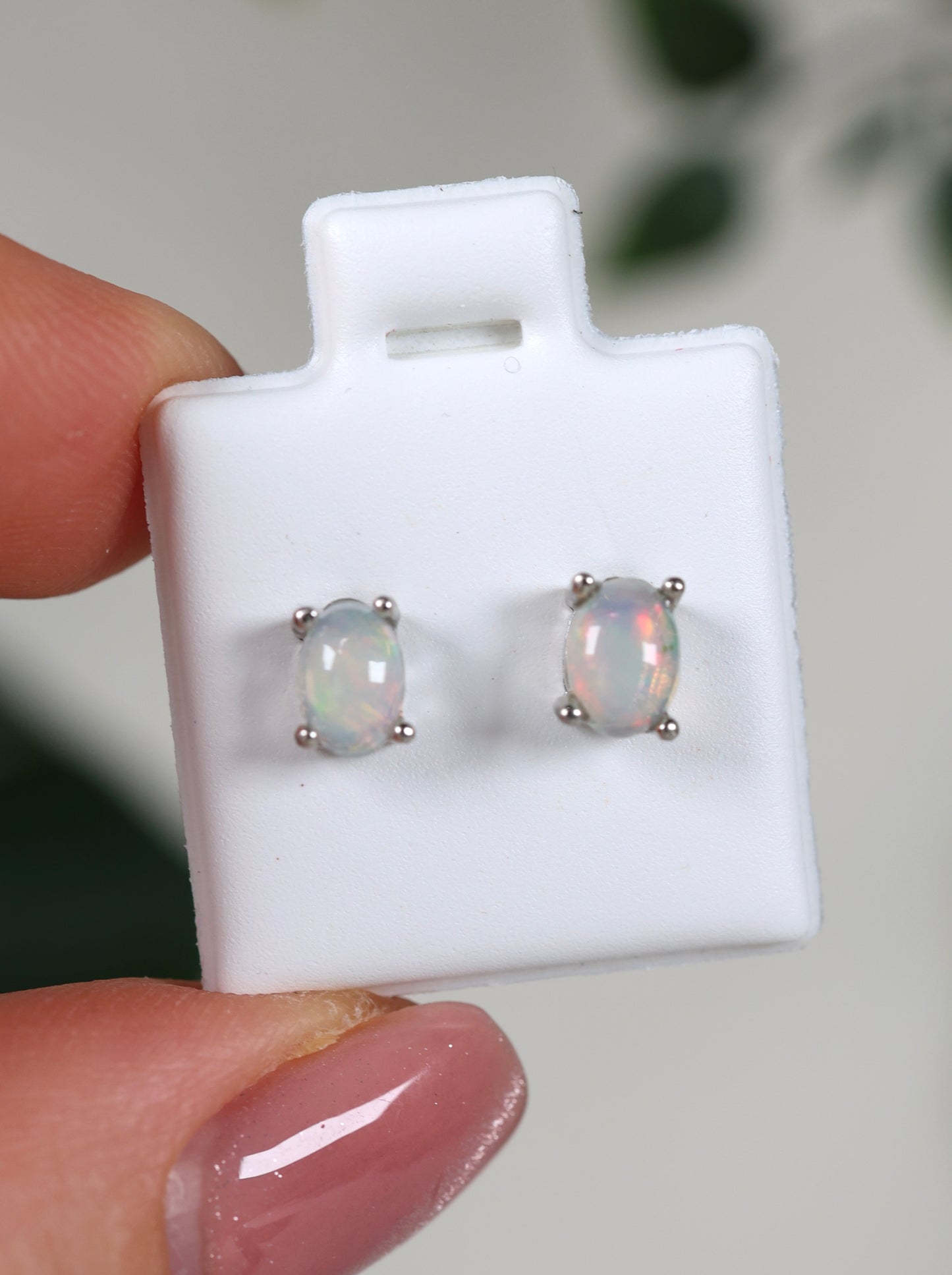 Helle Opal Ohrstecker 925 Silber - Auswahl