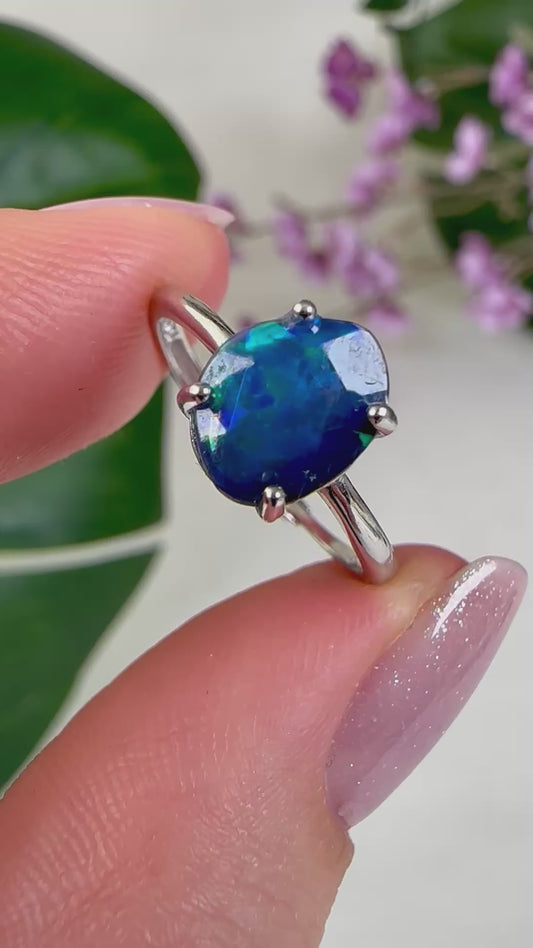 Äthiopischer Opal Ring in 925 Silber Nr.69OR